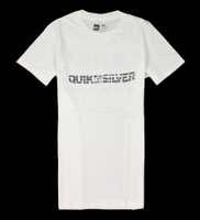 美國百分百【全新真品】Quiksilver T恤 短袖 上衣 T-shirt 白色 Logo 文字 純棉 經典 男 S號