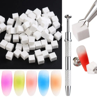 Bọt biển bút vẽ móng tay Gradient 50 chiếc, cho móng tay Ombre và màu, dập, bút kẹp, dụng cụ vẽ móng