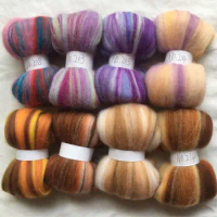 WFPFBEC 8colors Australia sheep 100% wool fiber needle felting wool for needle felting wool roving 10g/20g/50g/100g/color