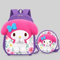 Tas sekolah anak PAUD Ransel dorong anak perempuan motif kartun TANPA TROLI MLD UNGU PAUD