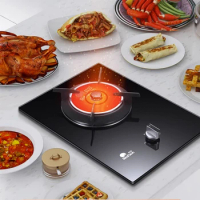 Tempered Glass Explosion-proof Panel Gas Single Stove Infrared Hot Fire Cooking Gas Stove Pulse Electronic Ignition Home Stoves