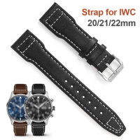 22mm 20mm 21mm Cowhide Genuine Leather Watchband for IWC Pilot Bracelet for Portugieser Portofino Wristband Strap Accessories