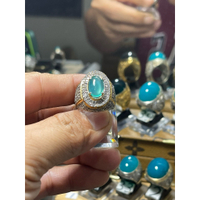 Bacan Doko Small Giwang Ring Perak Mikrosetting super mewah