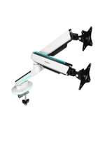 Dual Monitor Arm + RGB Lighting แขนจับจอเหมาะสำหรับ 2 จอ ขนาด 27-45 นิ้ว ขนาด รุ่น FN-SPAS-D สีขาว