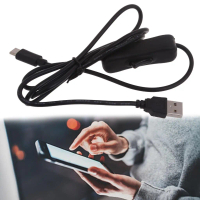 5V 2A USB Type C Cable On/Off Power Button Switches Phone Charging Cable Type C Charging Extension C