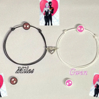 Gelang Couple Pasangan Miles Gwen Gelang Tangan Spiderman Magnet Bracelet Tali Spider Untuk Pria Wa