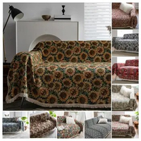 Universal Sofa Towel Vintage Farmhouse Furniture Protector Sofa Cover with Exquisite Pattern for L Shape Couch for Universal