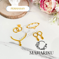 REPLIKA PERHIASAN MAHAR AKRILIK - SET CINCIN, GELANG, KALUNG, ANTING EMAS PUTIH UNTUK PERNIKAHAN UNI