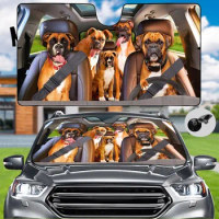 Boxer Car Sunshade, Boxer Windshield Sunshade, Boxer Auto Sunshade, Boxer Car Decoration, Car Sun Protector, Dog Auto SunShade