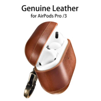 Genuine Leather Case for Airpods 3 Wireless Bluetooth Earphone Case Real Skin Protective Cover for Apple Airpods Pro