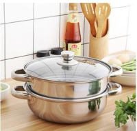 不銹鋼多層蒸鍋湯鍋（加厚雙層四耳28CM））#DADADI