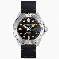 【GIORGIO FEDON 1919】GiorgioFedon1919手錶型號GF00125(黑色錶面銀錶殼深黑色真皮皮革錶帶款)