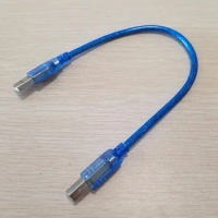 USB 2.0 Type A Male to B Adapter Converter Short Data Cable Cord for Printer Blue 30cm