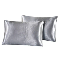 30" Solid Color Silk Pillowcase Pillow Shams Satin 1PC Pillow Case Twin Queen Cal-King
