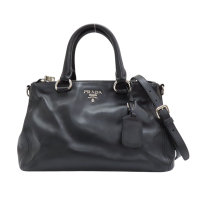 【二手名牌BRAND OFF】PRADA 普拉達 黑色牛皮 兩用包