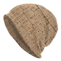 Hieroglyphs At Medinet Habu Bonnet Homme Autumn Spring Thin Skullies Beanies Ancient Egypt Egyptian 