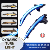 2PCS Led for Audi A6 C8 4K A7 4K8 2019 A8 D5 2018 2019 LED Dynamic Turn Signal Blinker Sequential Side Mirror Indicator Light