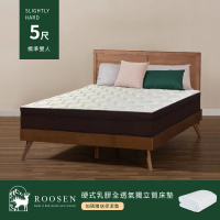 【ROOSEN 鹿森】台灣製造 硬式乳膠全透氣獨立筒床墊 雙人5尺(ISO認證大廠/強化支撐/全面透氣/10年保固)