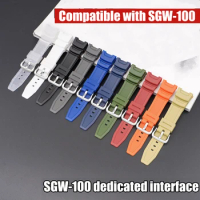Rubber Resin Strap for Casio G-SHOCK SGW-100 Stainless Steel Buckle Sport Waterproof Men Replace Bracelet Watch Band for SGW100