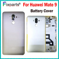 New cover For Huawei Mate 9 black Battery Cover Door Rear Glass Housing Case For Huawei Mate 9 Battery Cover Replacement Parts