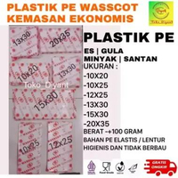 Plastik PE es murah 10x20 / 10x25 / 12x25 / 13x30 / 15x30 / 20x35 wasscot - plastik es gula minyak k