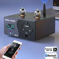 DC12V QCC3034 Bluetooth 5.0 GE5654 Vacuum Tube Preamp ESS9018 DAC Decoder Home Audio Earphone AMP Amplifier Remote Control