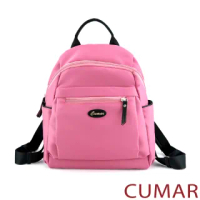 【CUMAR】輕量防潑水尼龍後背包(粉紅色)