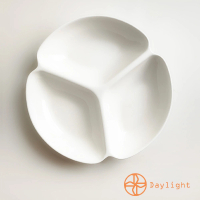 Daylight 陶瓷分格盤-2入組(分隔盤 3格盤 兩格盤 水果盤 炸物盤 陶瓷盤 北歐 盤子 可微波 餐盤 沙拉盤)