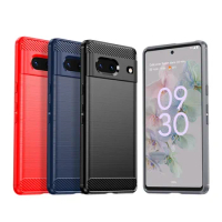 Carbon Fiber Case for Google Pixel 9 8 7 6 Pro 8A 7A 6A 5A 4 XL Cover Soft Matte Silicon Brushed Anti-scratch Full Camera Shell