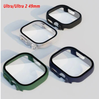 Glass+Cover for Apple Watch Case 45mm 41mm 44mm 40mm 49mm accessories Tempered Screen Protector iWatch series 7 8 9 SE 6 5 Ultra