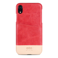 【Alto】iPhone XR 6.1吋皮革保護殼 Metro - 珊瑚紅/本色(iPhone 保護殼)