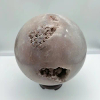 Natural Pink Amethyst Geode Crystal Sphere Stone Ball Room Decor Gemstones Amethyste Chakras Healing Crystals HOME DECOR