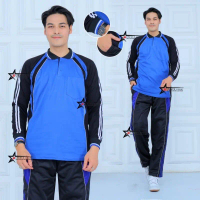 Setelan baju olahraga lengan panjang pria dan wanita / baju olahraga one set / 1 set training kaos o