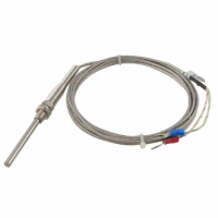 Free shipping 10pc M8 probe 5mm Thread K Type Thermocouple Temperature Measurement Sensor Shielding Cable 2M type k thermocouple
