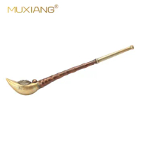 MUXIANG Chinese style dry tobacco pipe brass pipe 140g short straight pipe 140g 27mmx6mmx3mm