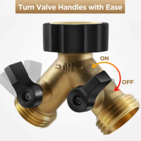 Brass Female 3/4" 2 way tap water splitter 5/8" garden tap Y Quick connector Irrigation valve Hose Pipe adapter