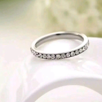 Cincin Titanium Silver Full Permata/Cincin Couple/Cincin Nikah/Cincin Lamaran/Cincin Kawin/Cincin Tu