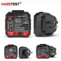 HABOTEST HT106 Socket Tester LCD Display Voltage Test Socket Detector US/UK/EU Plug Ground Zero Line Plug Polarity Phase Check