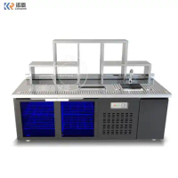 1.8m Black titanium refrigerate freezing double temperature machines for producing bubble tea popping boba table machine