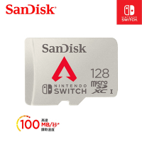 SanDisk Nintendo Switch 專用 microSDXC UHS-I(U3)128GB記憶卡(公司貨)(Apex英雄包裝)