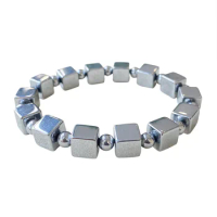 Wholesale Terahertz Natural Stone Bracelets Ore Cube Beads Energy Bracelet Healthy for Women Men Single Crystal Jewelry