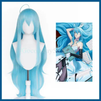 Diva Vivy Wig Cosplay Fluorite Eye's Song AI Long Sky Blue Straight Ponytail Heat Resistant Hair Wom