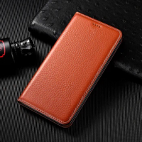 Litchi Grain Genuine Flip Leather Case For Xiaomi Redmi Note 3 4 4X 5 6 7 8 8T 9 10 11 Pro Max Phone Wallet Cover Cases