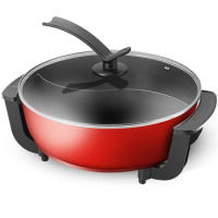 Functional Divided Hot Pot Bbq Electric Dish Cooking Non-stick Chinese Hot Pot Thickened Picnic Kitchen Fondue Chinoise Cookware