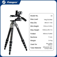 Fotopro E-6 Eagle Series 5-Section Carbon Fiber Tripod with Gimbal Head