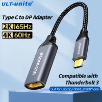 USB-C to DP Adapter 4K 60Hz Type C to Display Port HDTV Converter 2K 165Hz DisplayPort 1.2 Adaptor for Tablet Phone Laptop