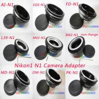 Nikon F AI Canon EOS FD L39 M42 Minolta MD Olympus OM PK CY Lens to Nikon1 N1 J1 J2 J3 J4 J5 S1 S2 S3 V1 V2 V3 AW1 Adapter + CAP
