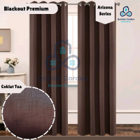 Gorden Blackout Premium Import Coklat Tua Arizona Series | Gorden Jendela Minimalis Ukuran Tinggi 20