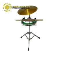 Simbal markis kecrek marawis cymbal lokal set kaki+ piringan + stik + tamborin Kayu