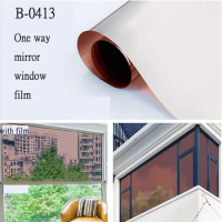 HOHOFILM 152cmx6000cm Window Film Mirrored Vinyl One way sticker adhesive Reflective Solar film Privacy Brown&amp;silver Home